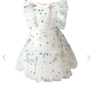 White Starry Tulle Dress